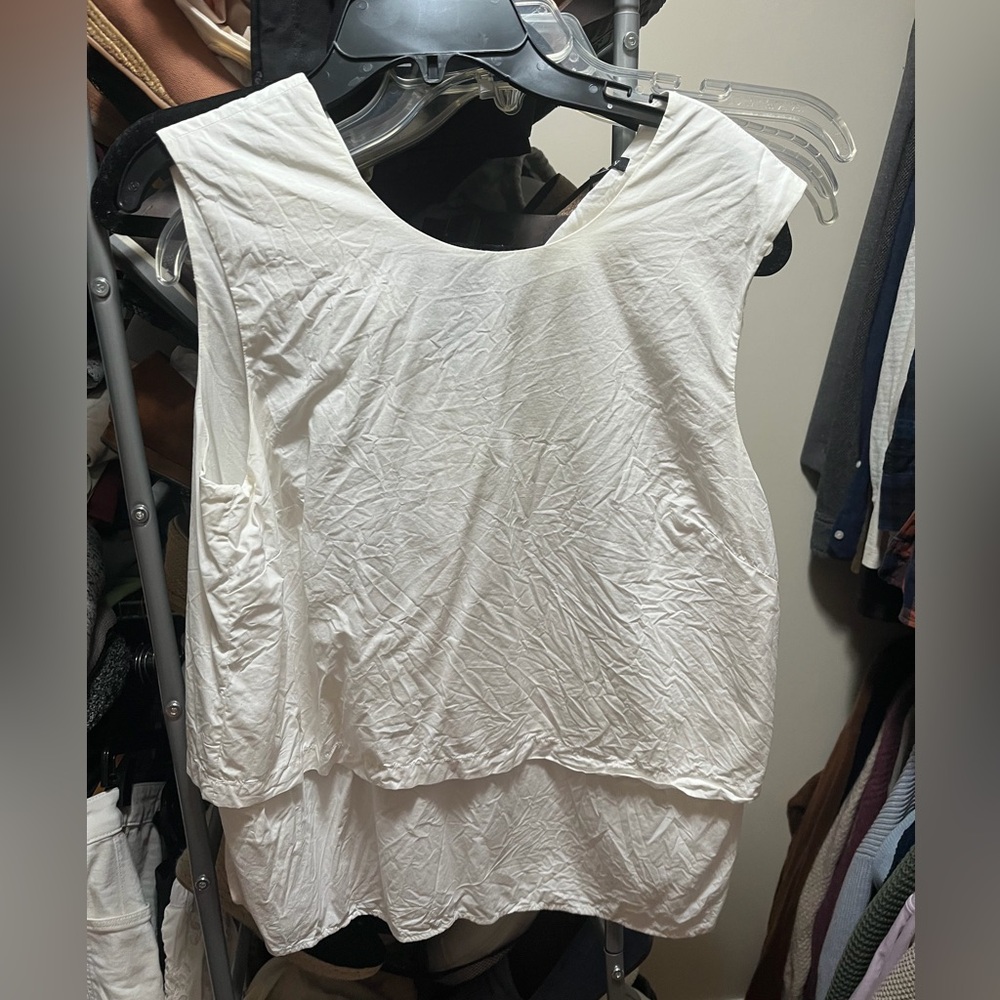 Theory White Layered Tank Top